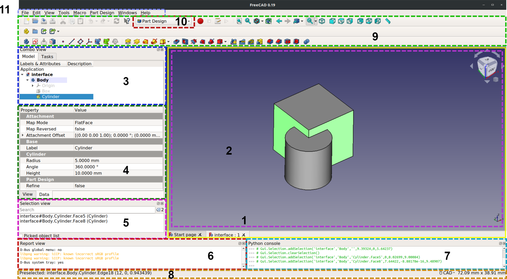 FreeCAD interface